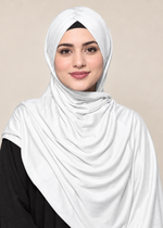 Criss Cross Bamboo Jersey Hijab | White