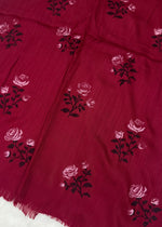 Lawn Block Print Hijab | Roses| Maroon