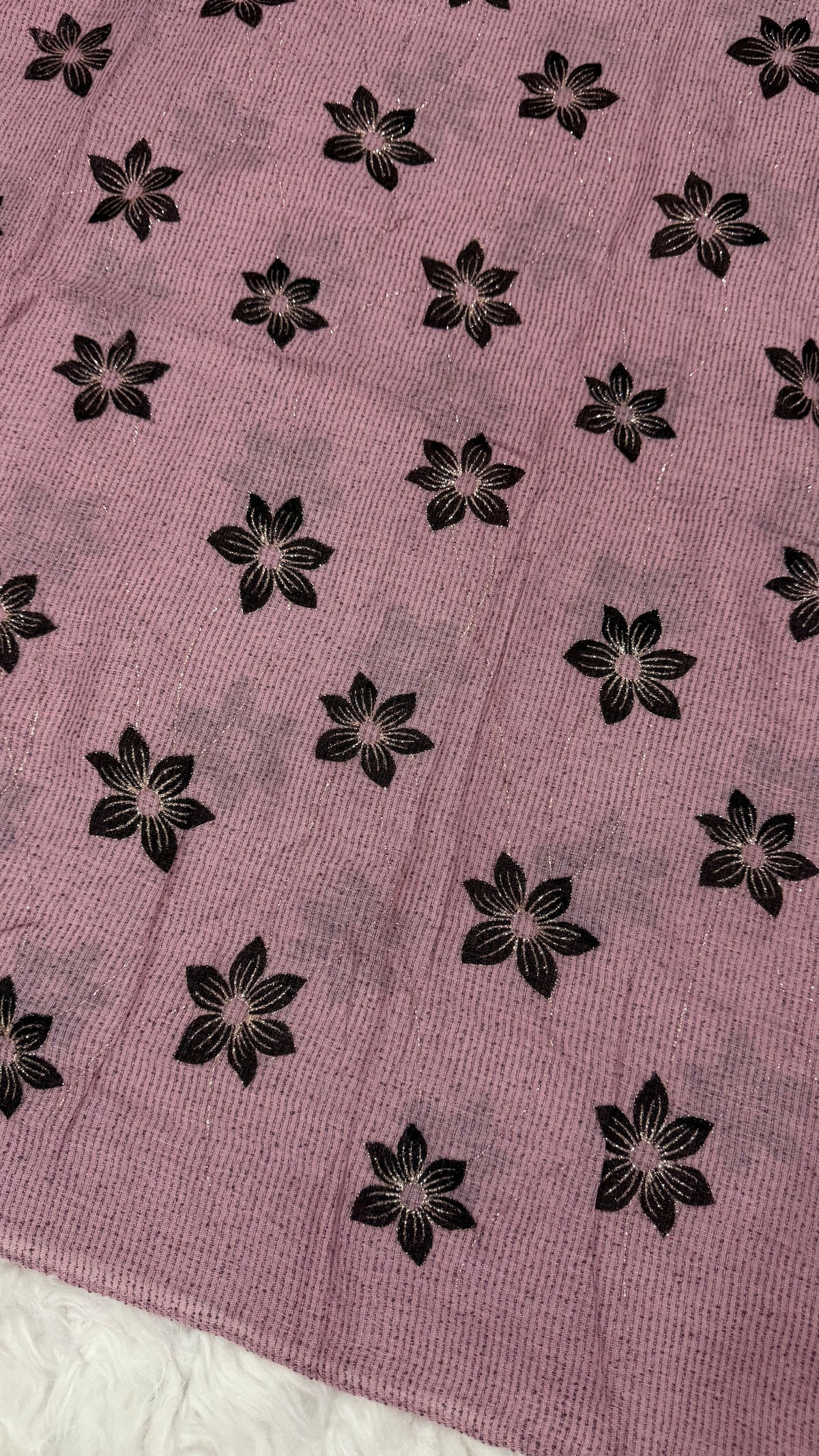 Threaded Lawn Floral Hijab | Floral | Mauve Pink