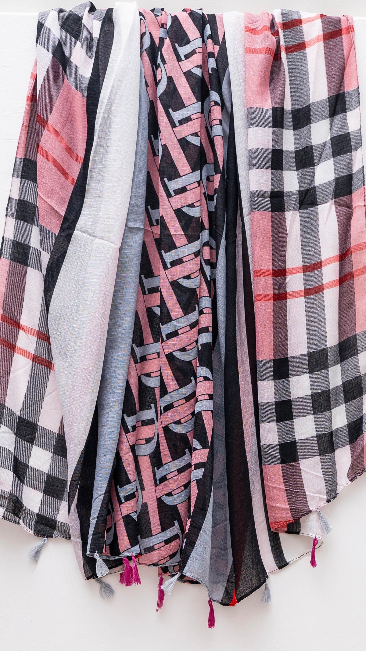 Bold Monogram Checks | Blush Sky