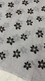 Threaded Lawn Floral Hijab | Floral | Silver Grey