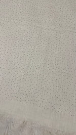 Lawn Dotted Stones Hijab | Cream White