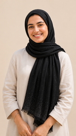 Lawn Stone Drop Hijab | Black