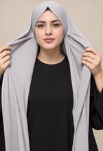 Tie-Back Bamboo Jersey Hijab | Light Grey