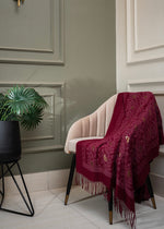 Classic Kashmiri Wrap | Deep Wine