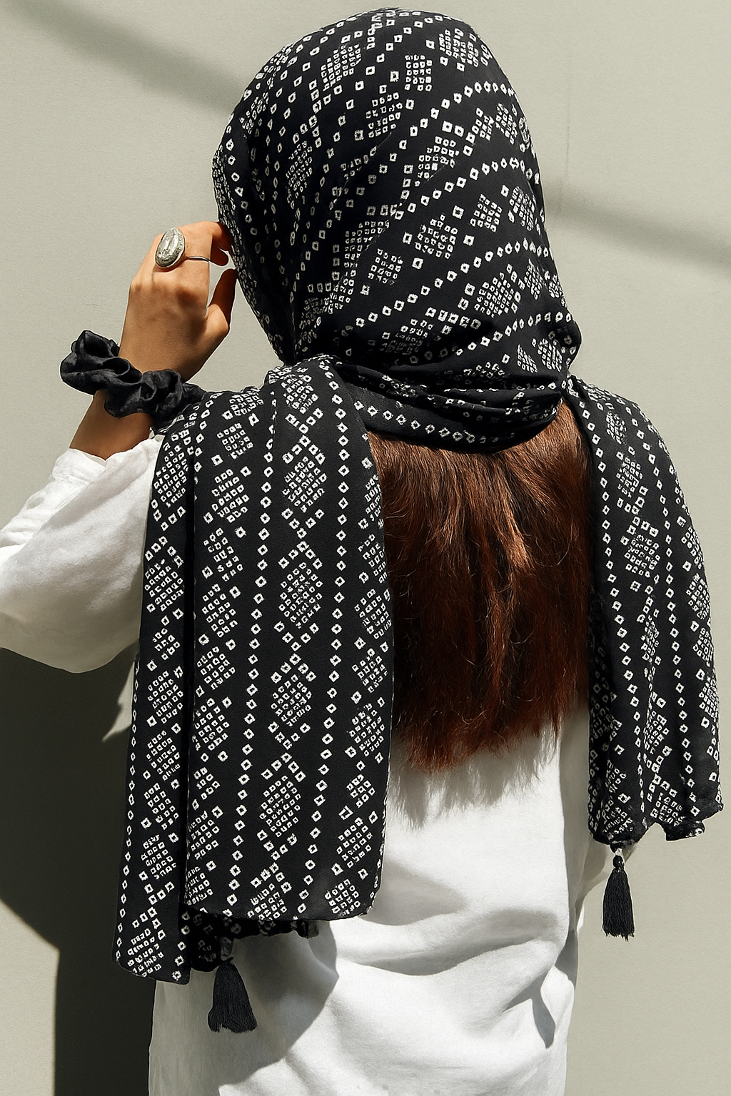 Midnight Black Chunri | Stole