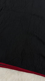 Soft Crinkle Lawn Hijab with Borders | Black