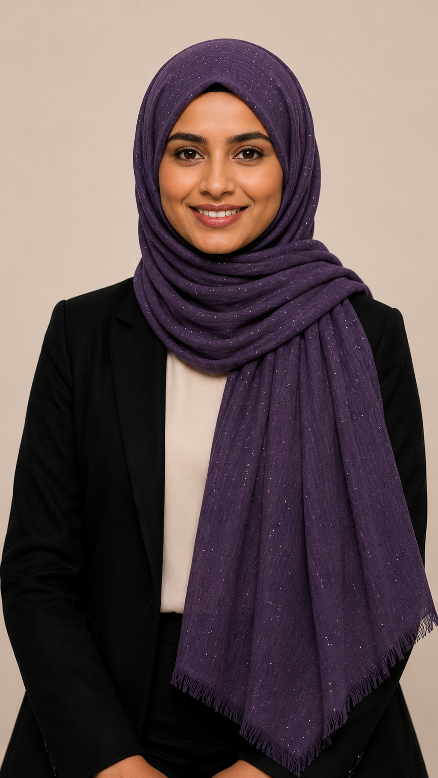 Lawn Dotted Stones Hijab | Bold Lilac