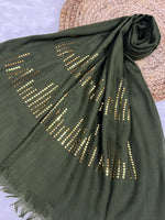 Radiant Sequins Stripes- Olive Green