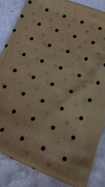 Lawn Block Print Hijab | Shinny Polka Dots | Beige