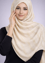 Lawn Zari Noor Hijab | Nude