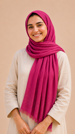 Lawn Stone Drop Hijab | Fuchsia Pink
