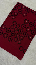 Lawn Block Print Hijab | Floral | Maroon