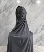 Instant Pre-Sewn Jersey Hijab | Deep Grey
