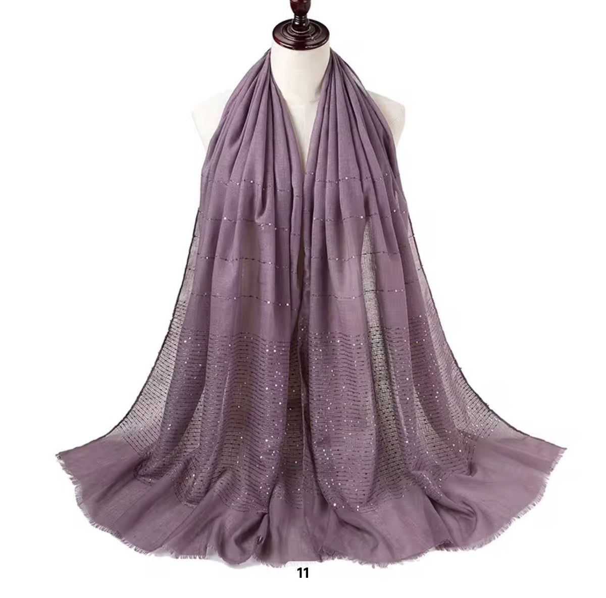 Lawn Sequins Border Hijab | Lilac