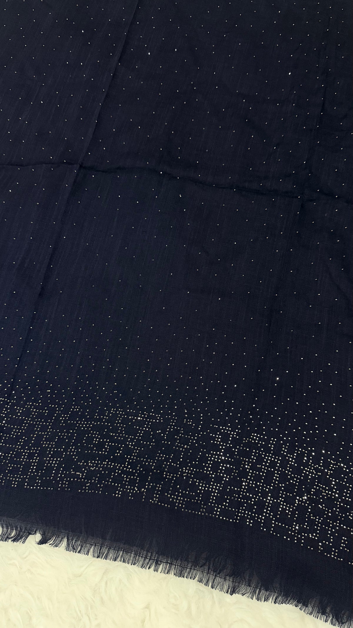Lawn Stone Drop Hijab | Dark Blue