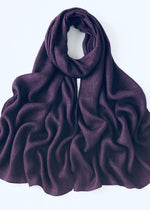 Crushed Velvet Silk Hijabs | Eggplant Purple