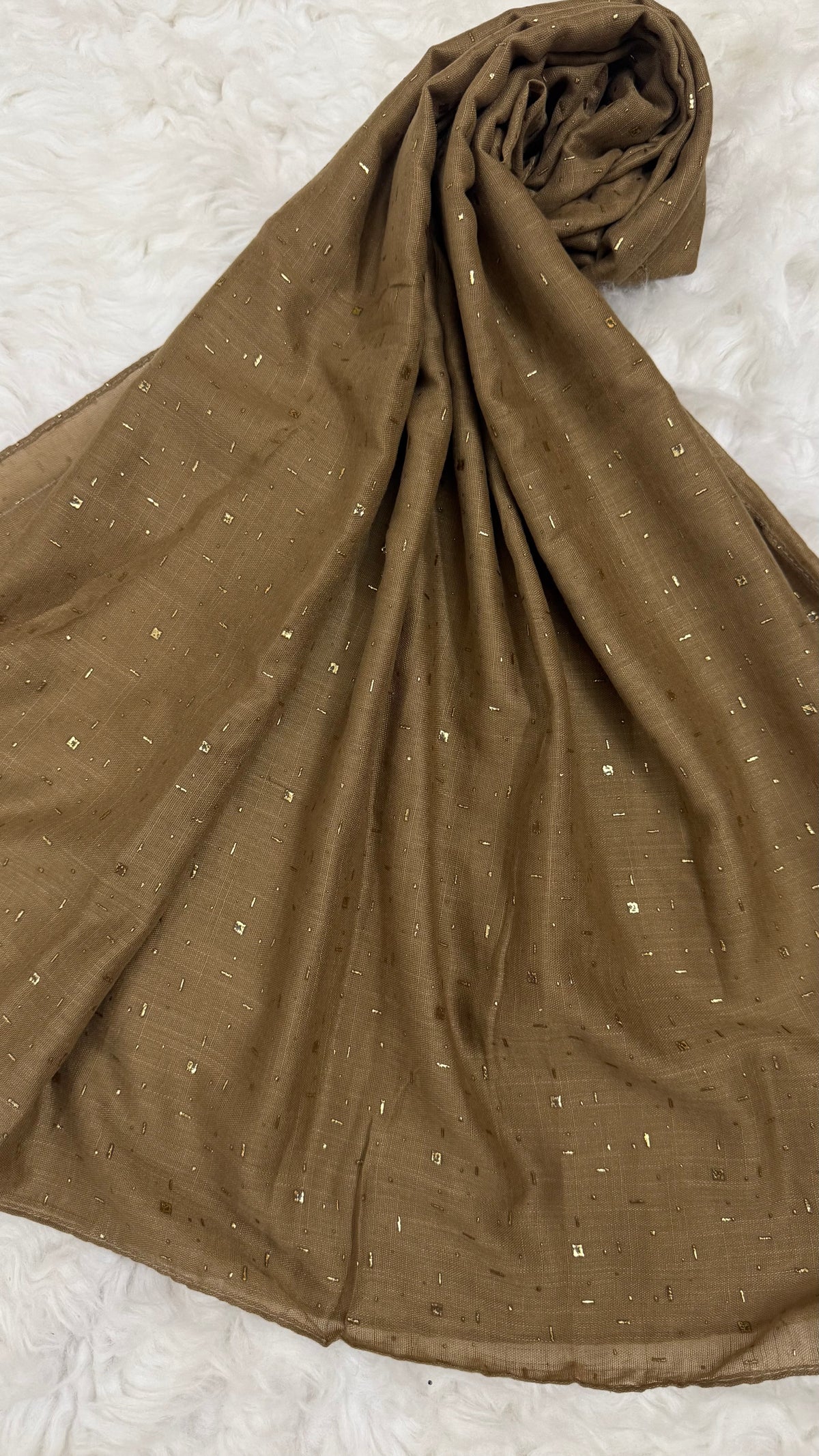 Lawn Foil Spread Hijab | Caramel Brown