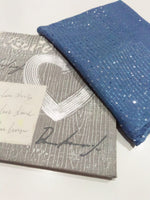 Navy Blue Sequins Border
