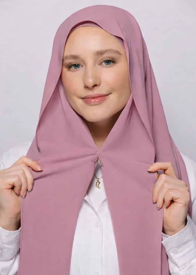 Instant Magnet Hijab | Mauve Pink