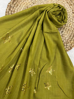 Starry Shine Hijab –Olive Glow