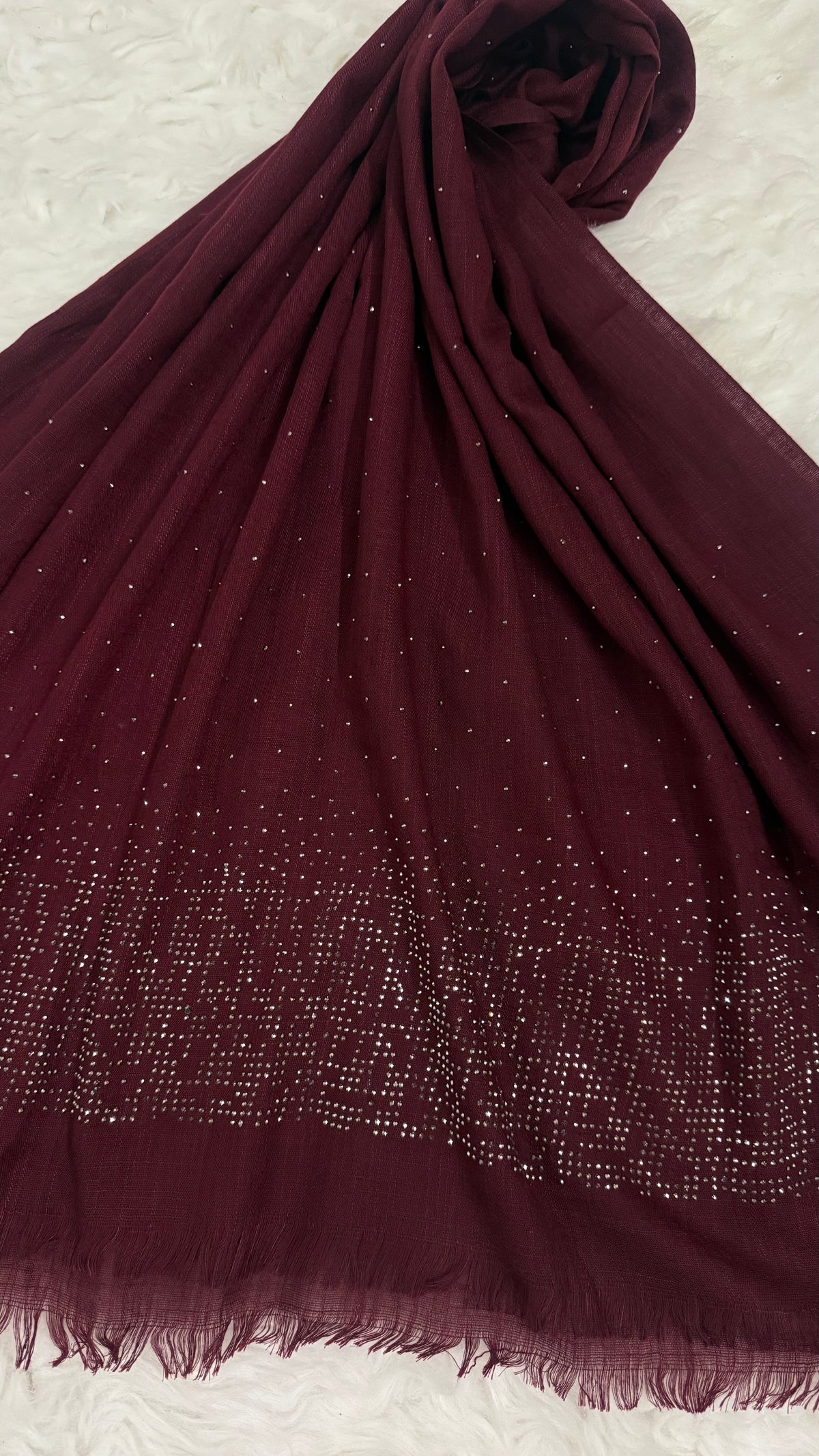 Lawn Stone Drop Hijab | Antique Maroon