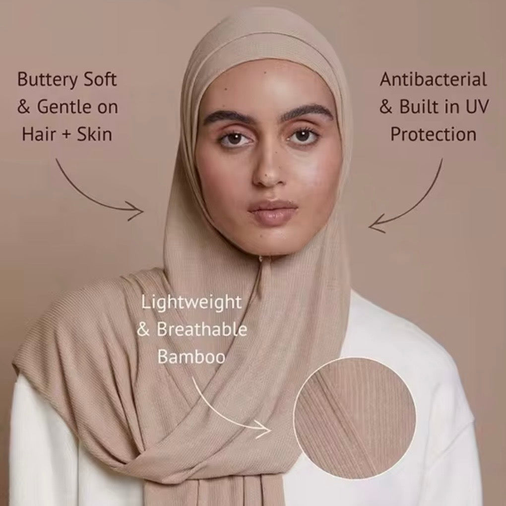 Soft Rib Jersey Hijabs | Light Grey
