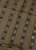 Lawn Block Print Hijab | Stripes | Mocha Brown