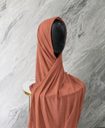 Instant Pre-Sewn Jersey Hijab | Rusty Peach