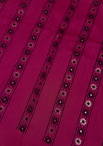 Lawn Block Print Hijab | Stripes | Fuchsia Pink