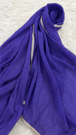 Soft Crinkle Lawn Hijab with Borders | Bright Purple