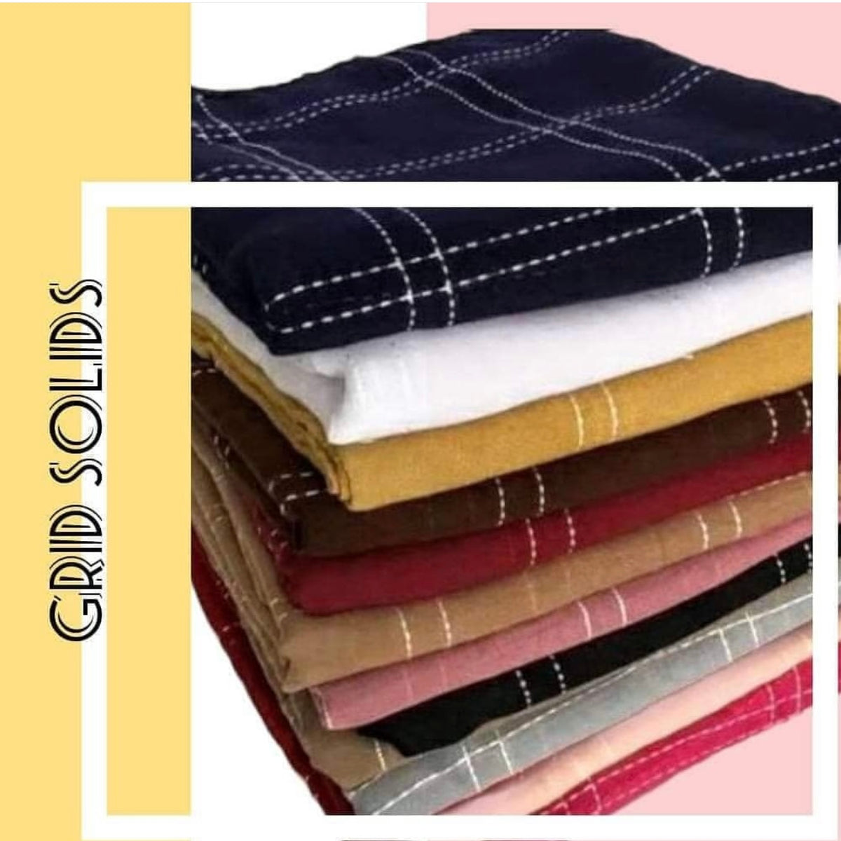 Grid Solids - Light Brown