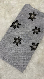 Threaded Lawn Floral Hijab | Floral | Silver Grey