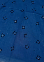 Lawn Block Print Hijab | Shiny Squares | Blue