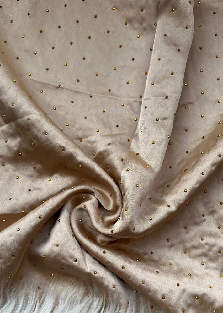 Silk Embellished Hijabs | Caramel
