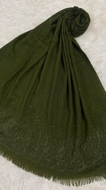 Lawn Stone Drop Hijab | Olive Green