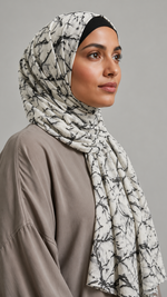 EarthBound | White&Black | Lawn Printed Hijab