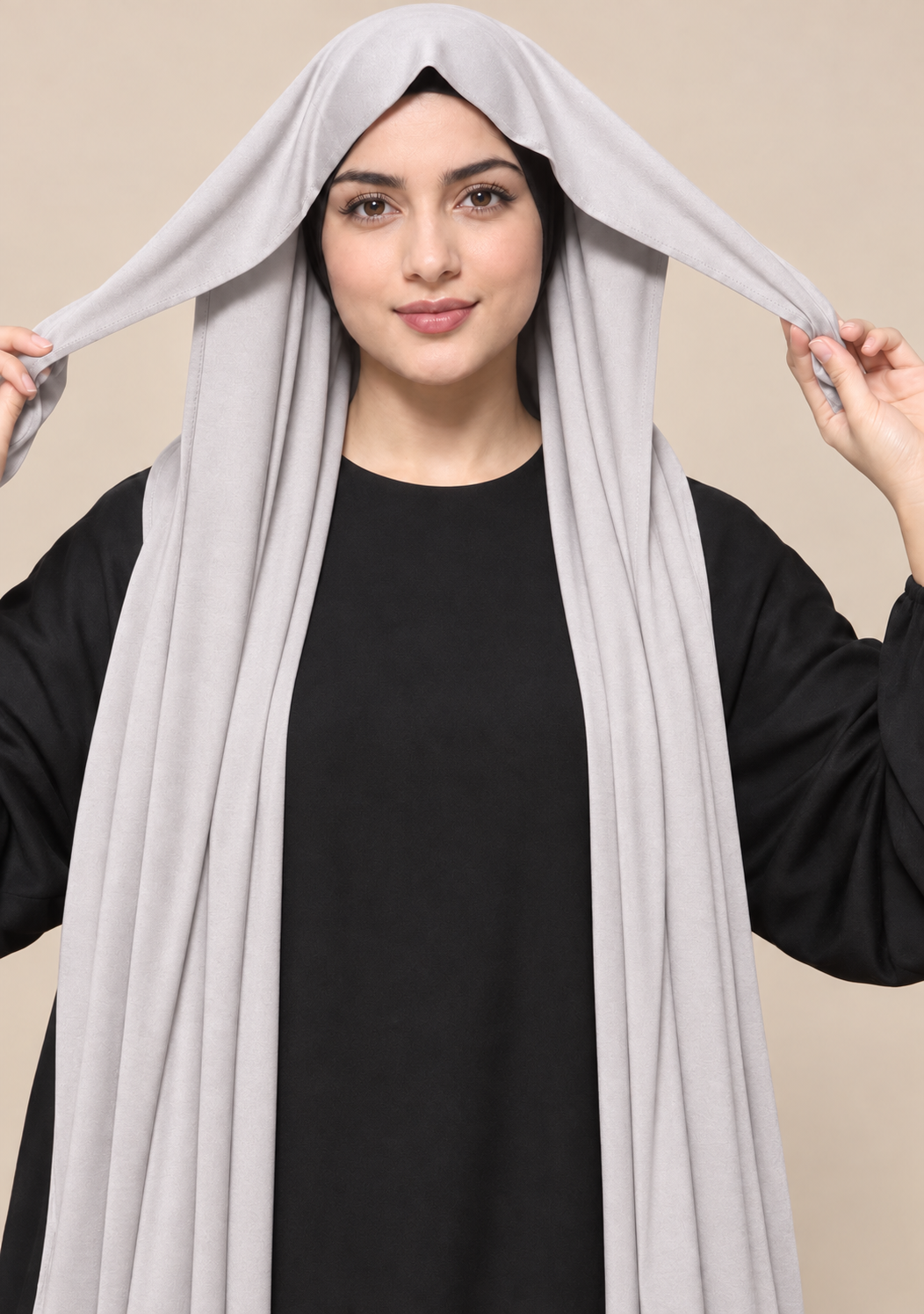 Tie-Back Bamboo Jersey Hijab | Beige