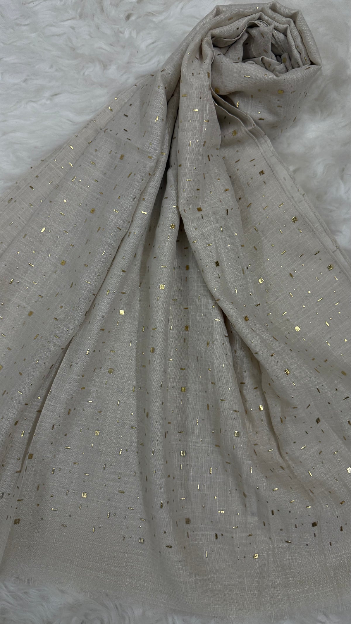 Lawn Foil Spread Hijab | Nude