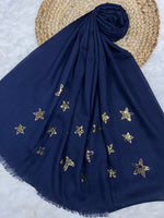 Starry Shine Hijab –Navy Twilight