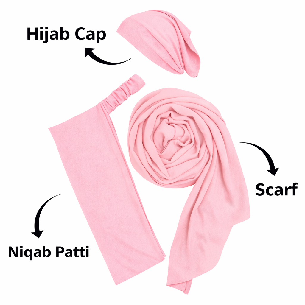 3-in-1 Hijab Essential Set | Baby Pink