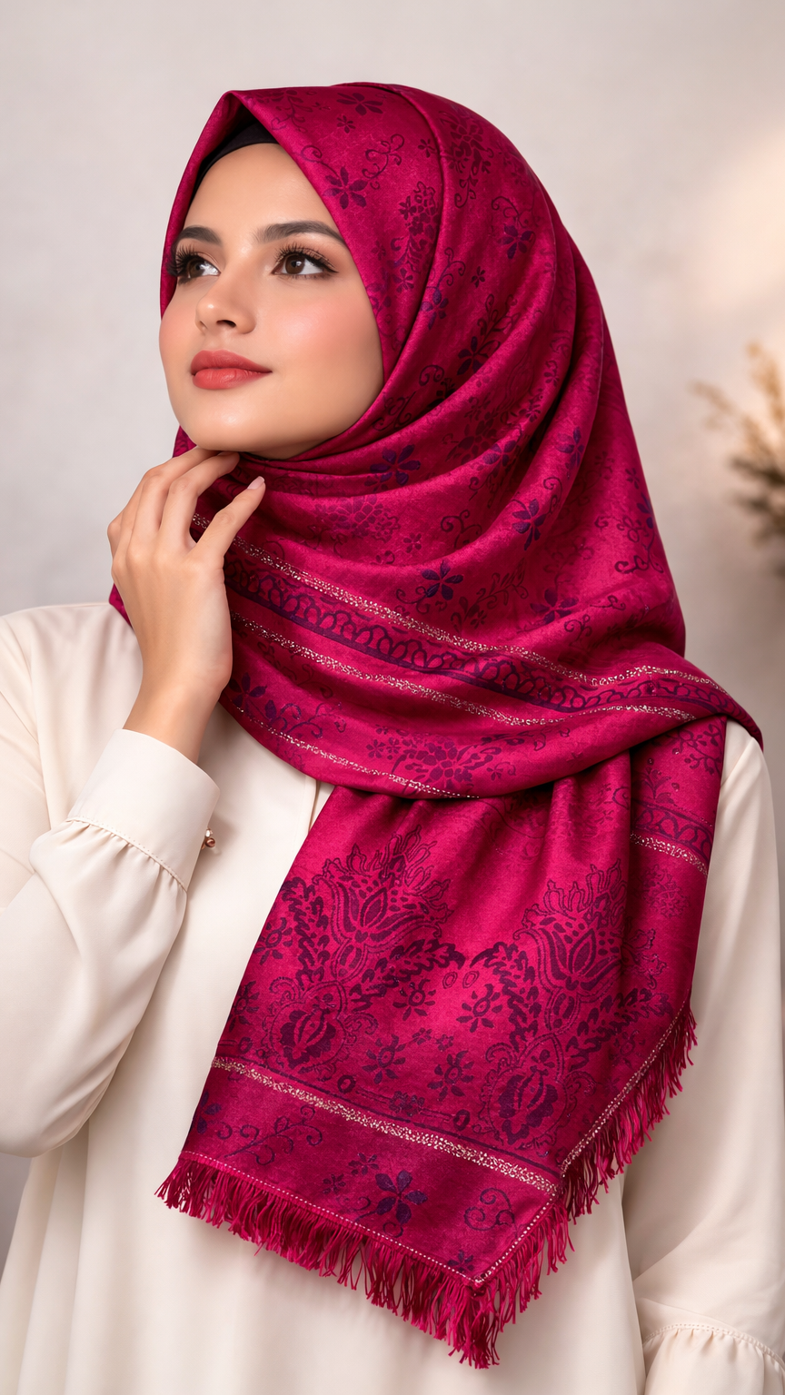 Royale Lawn JacquardII | Berry Fuchsia