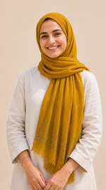 Lawn Stone Drop Hijab | Mustard