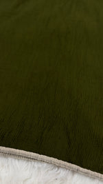 Soft Crinkle Lawn Hijab with Borders | Forest Green