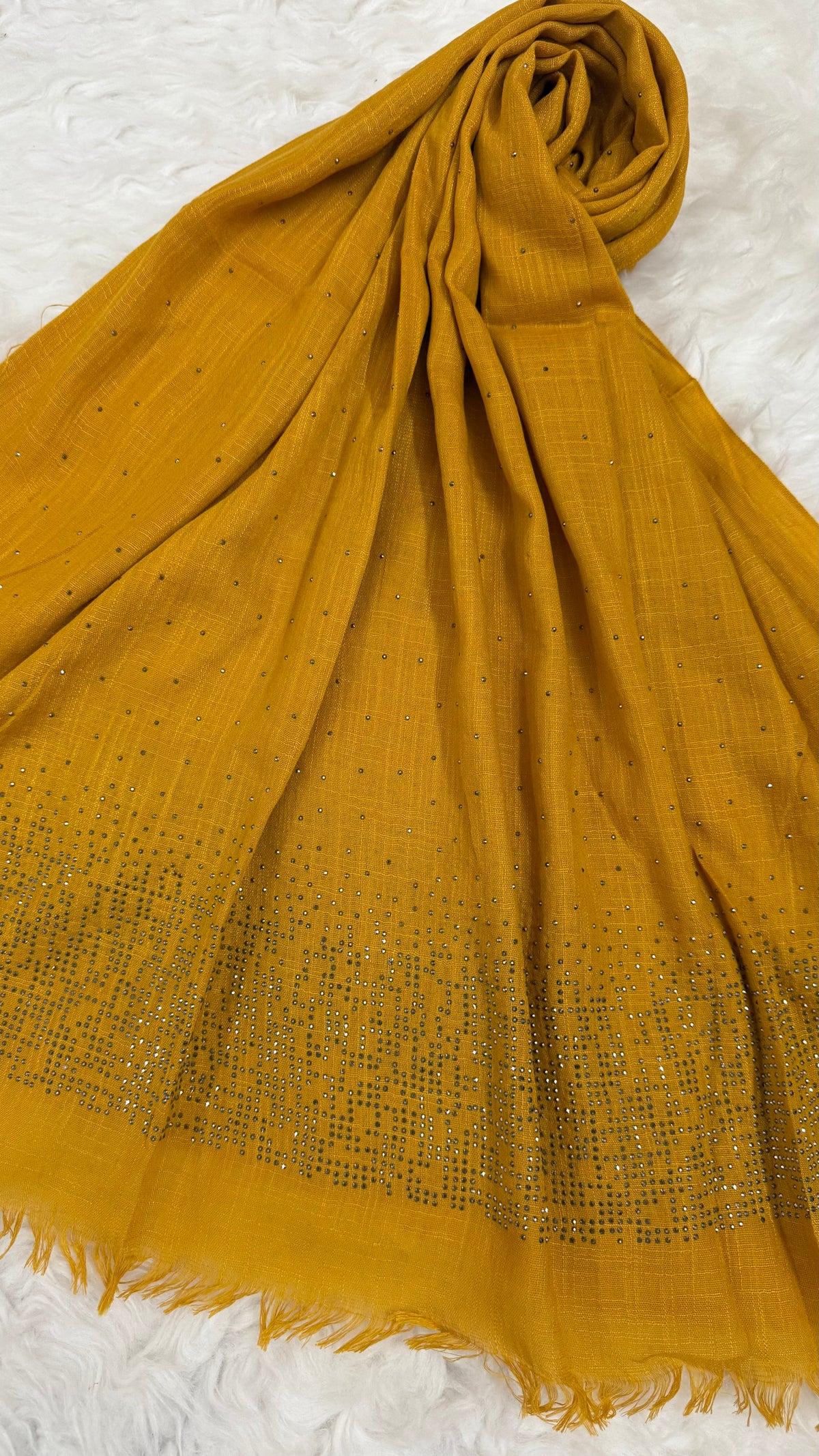 Lawn Stone Drop Hijab | Mustard