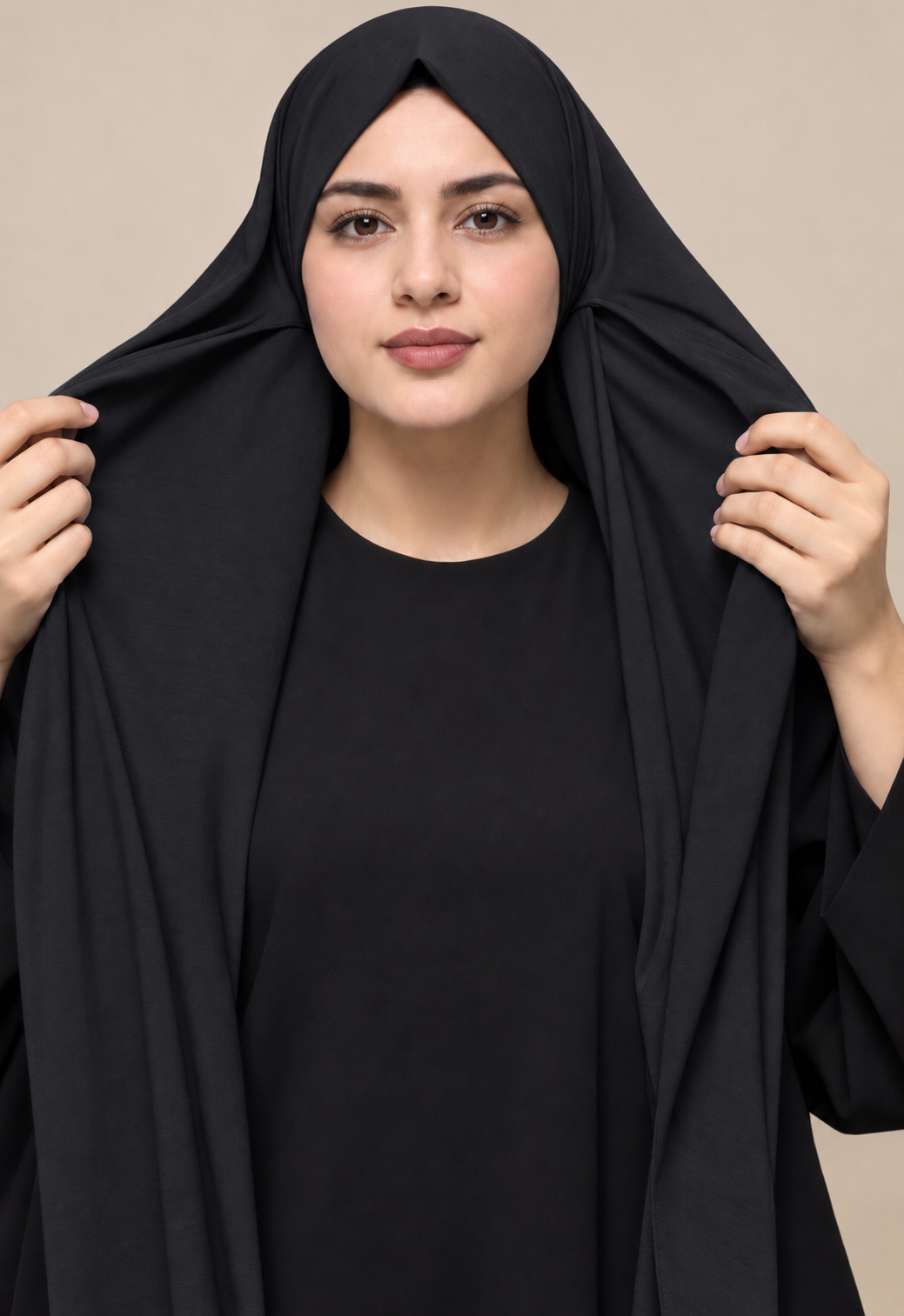 Tie-Back Bamboo Jersey Hijab | Black