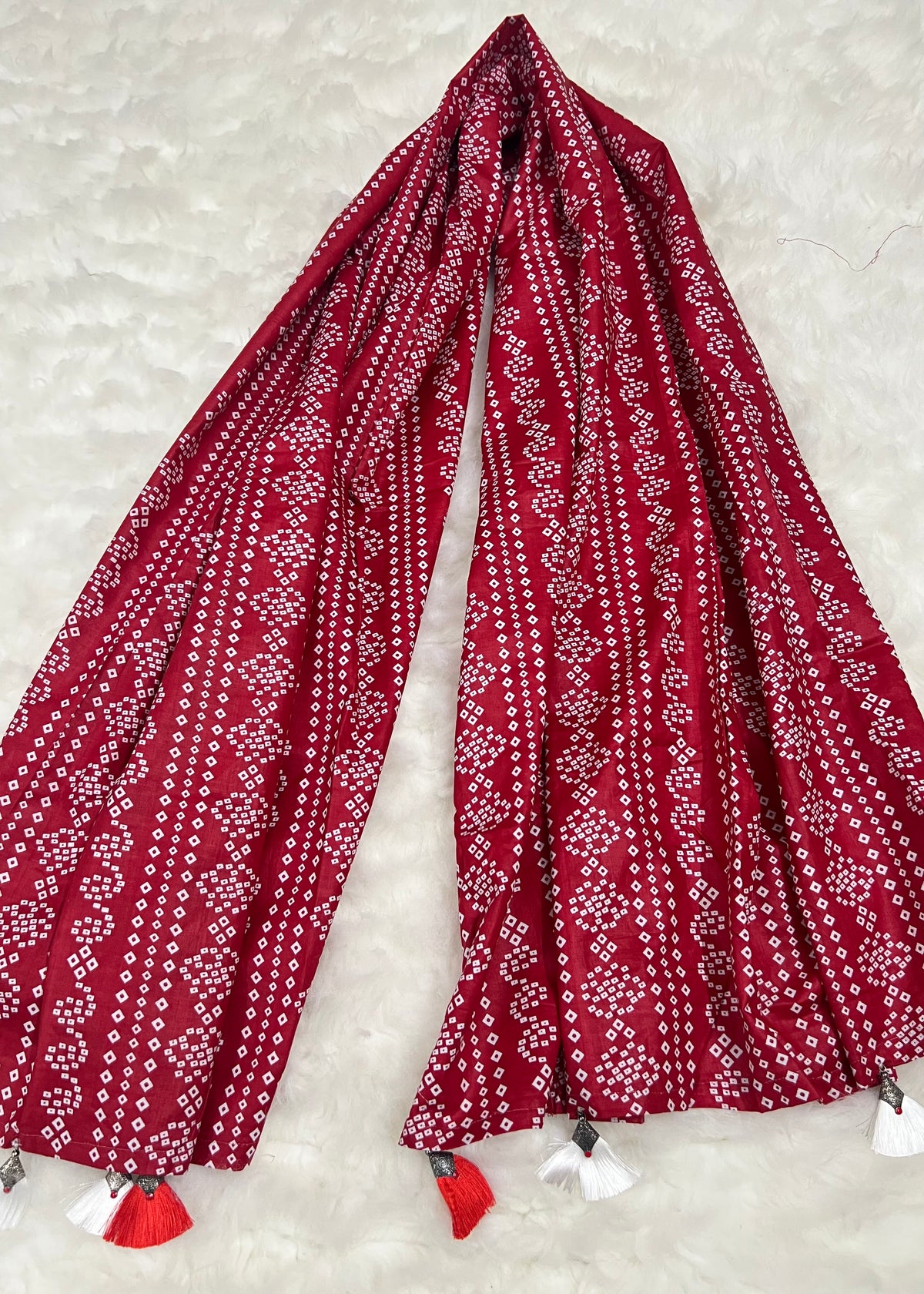 Bold Crimson Red Chunri | Stole