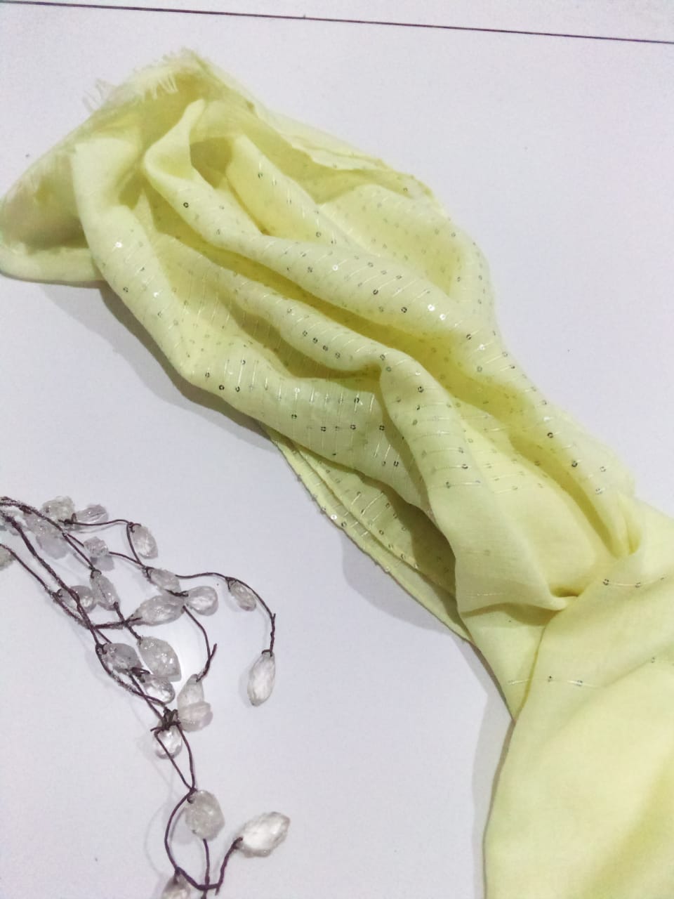 Lime Sequins Border