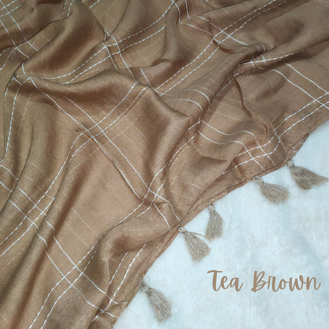 Grid Solids - Tea Brown