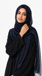 Lawn Zari Hijabs | Dark Blue